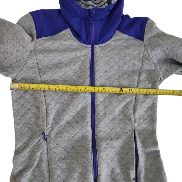 SALOMON Women's Elevate FZ Midlayer gray and purple (or blue) size small - Picture 13 of 15